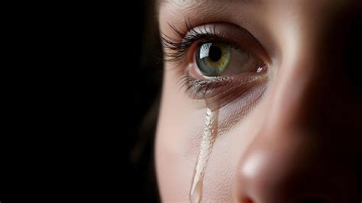 ___ a tear (begin to cry)