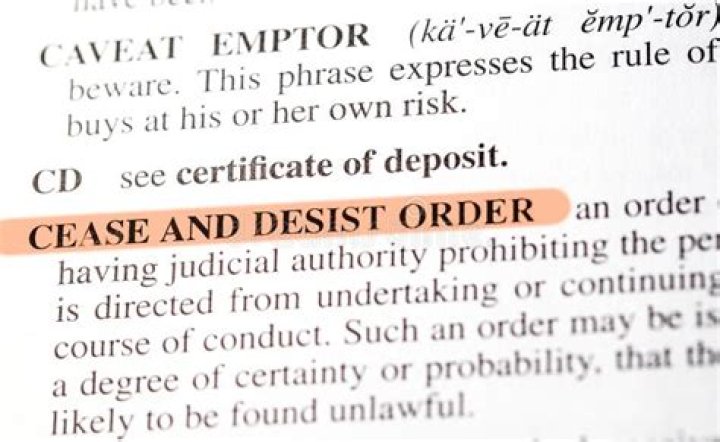 ___ and desist order