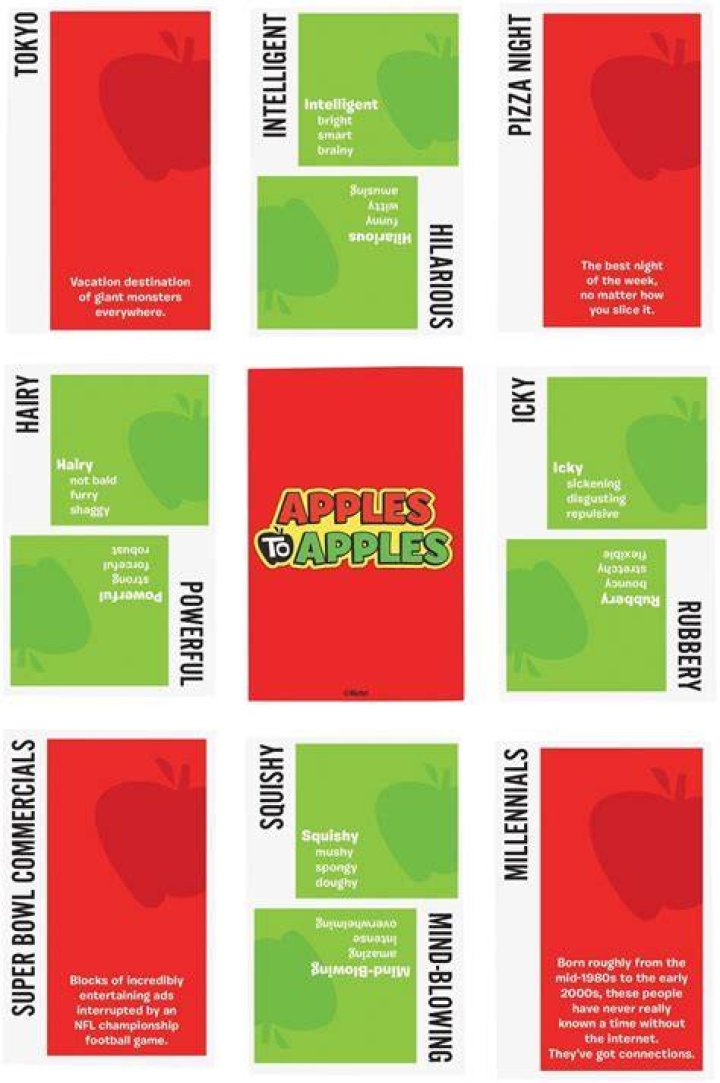 Apples to Apples for example
