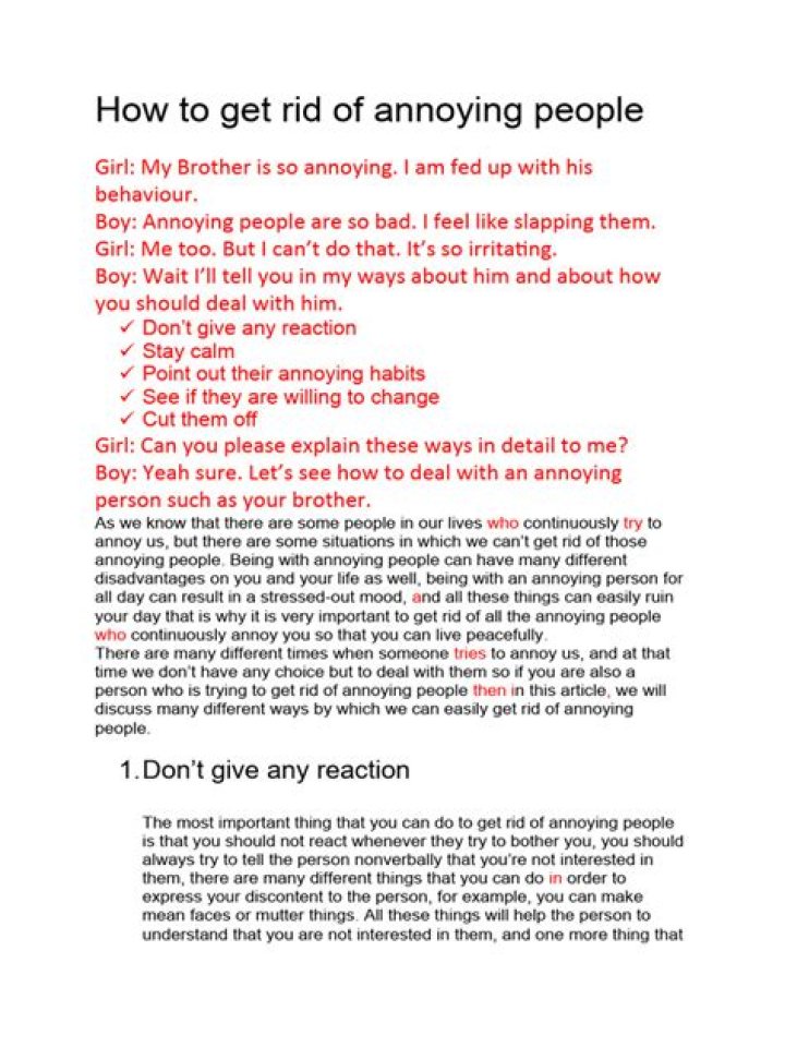 Avoid like an annoying person