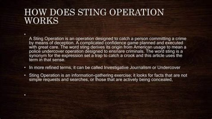Catch during a sting operation