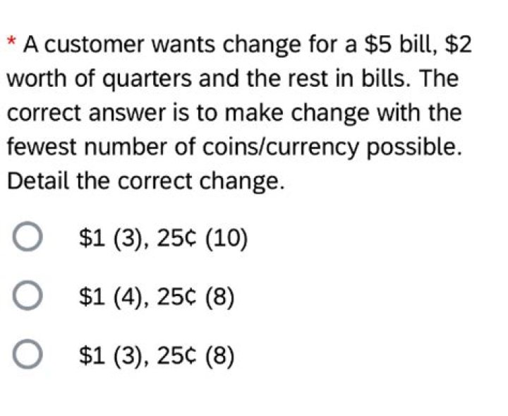 Change for a $5 bill