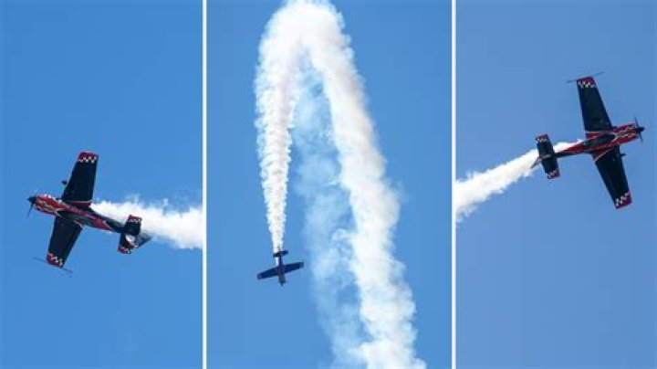 Circular pattern performed by a stunt pilot