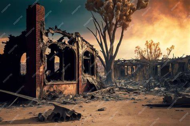 Debris left after burning