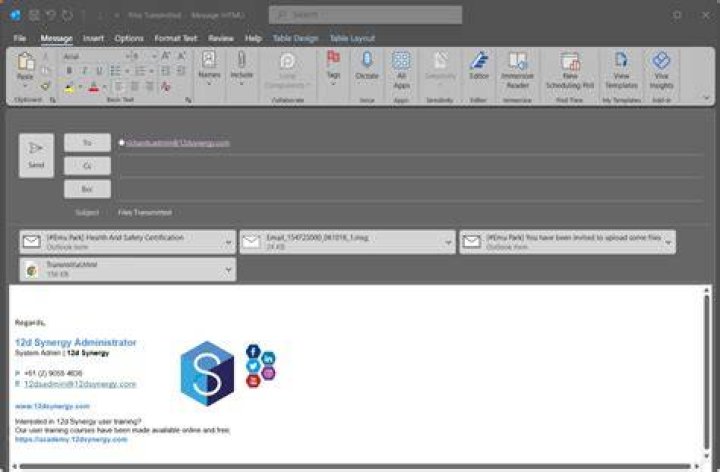 Email transmit button