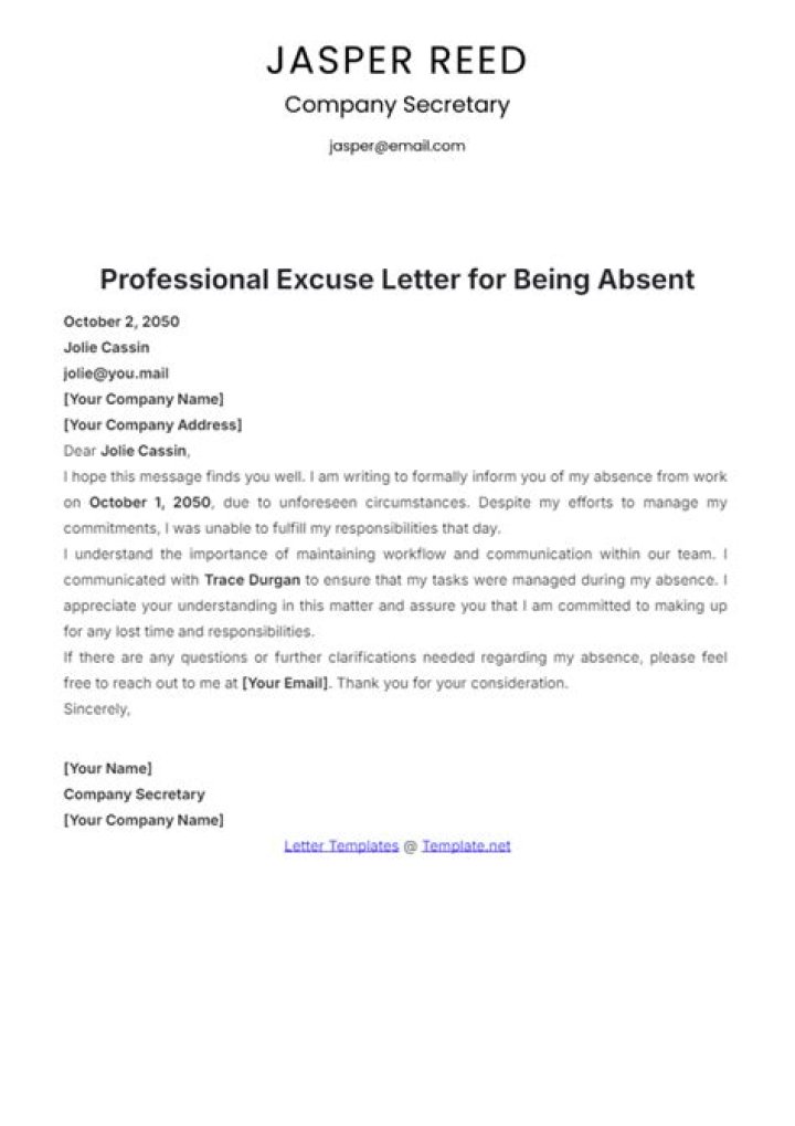 Excuse from a suspect