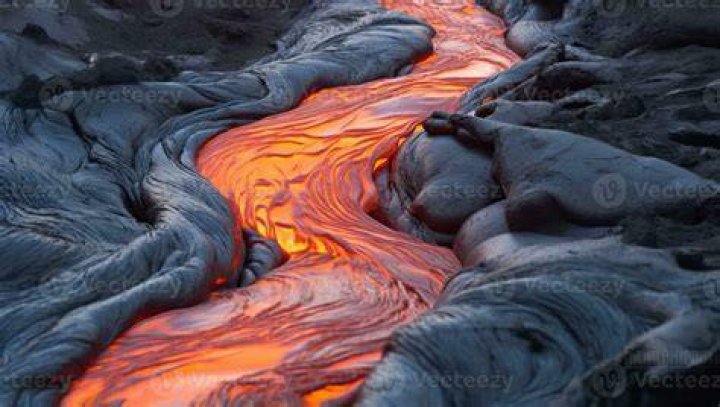 Flowing magma