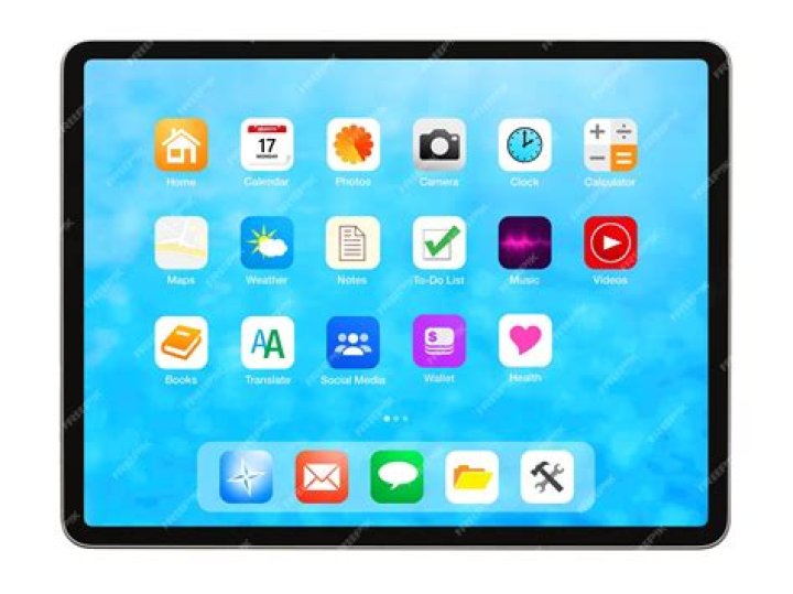 Icons on a tablet screen