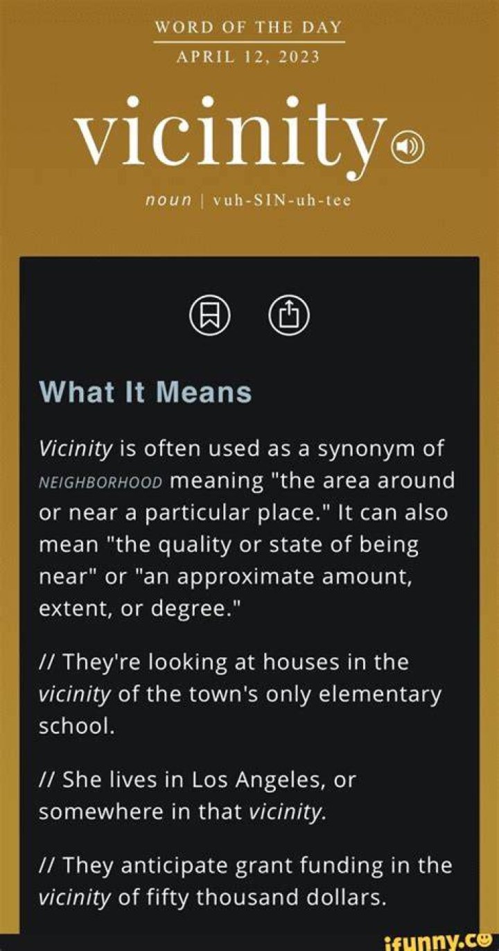 In the vicinity of