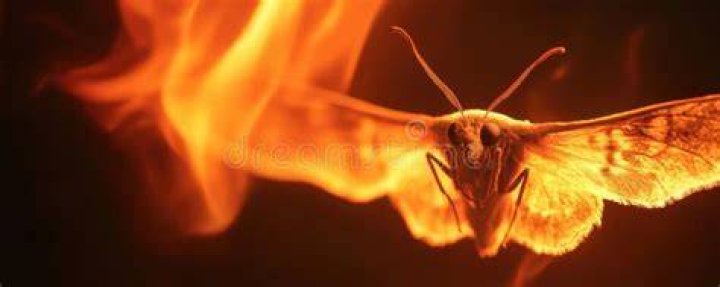 Insect attracted to a flame