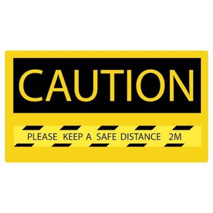 Keep ___ safe distance (stand back): 2 wds.