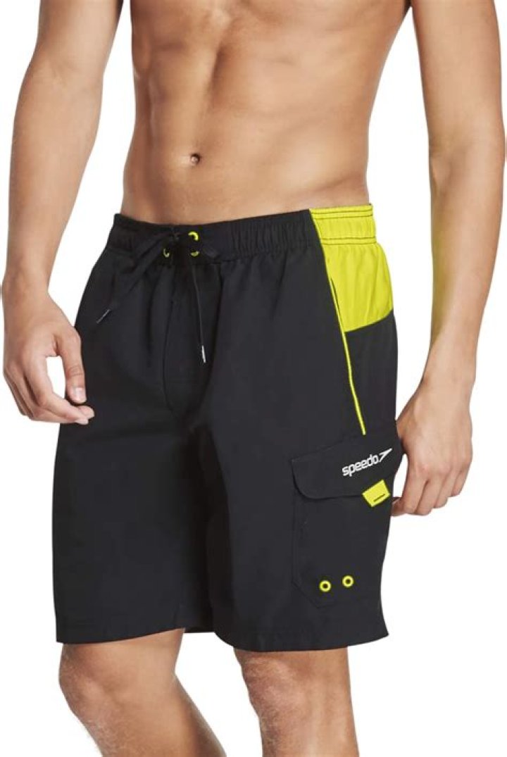 Knee-length swim trunks