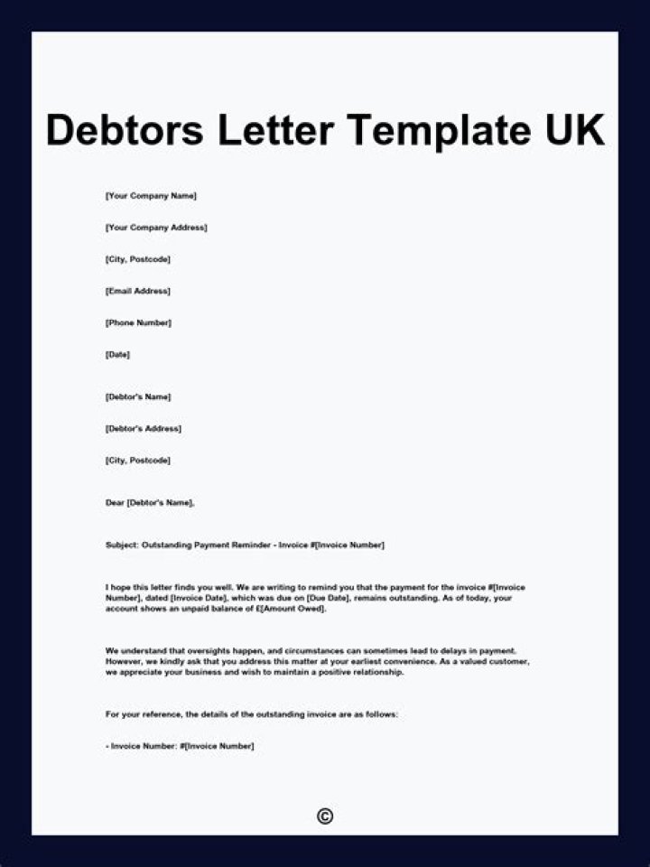 Letters for debtors