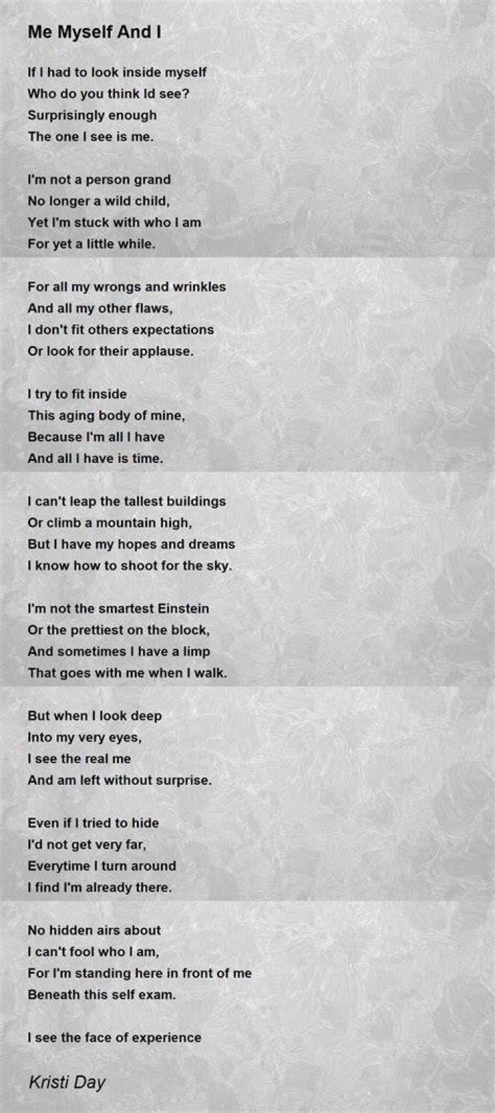 Me myself ___: 2 wds.
