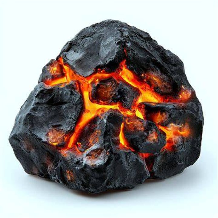 Molten material spewed from a volcano