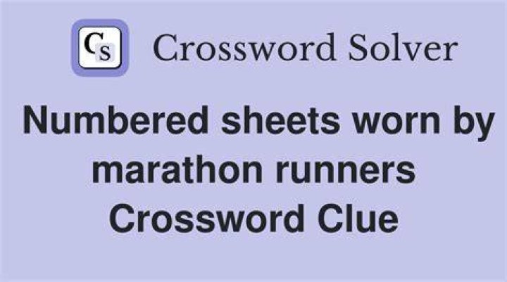 Numbered sheets worn by marathon runners