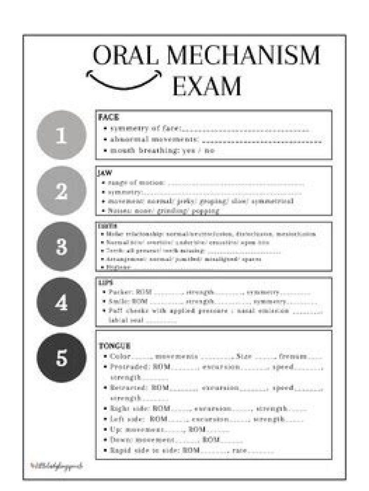 Oral exam for example