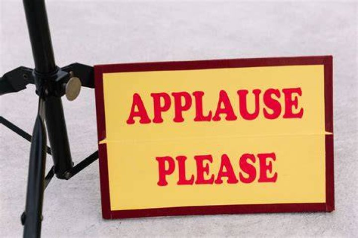 Please ___ your applause