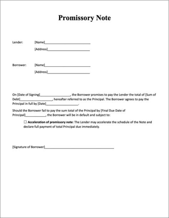 Promissory note letters