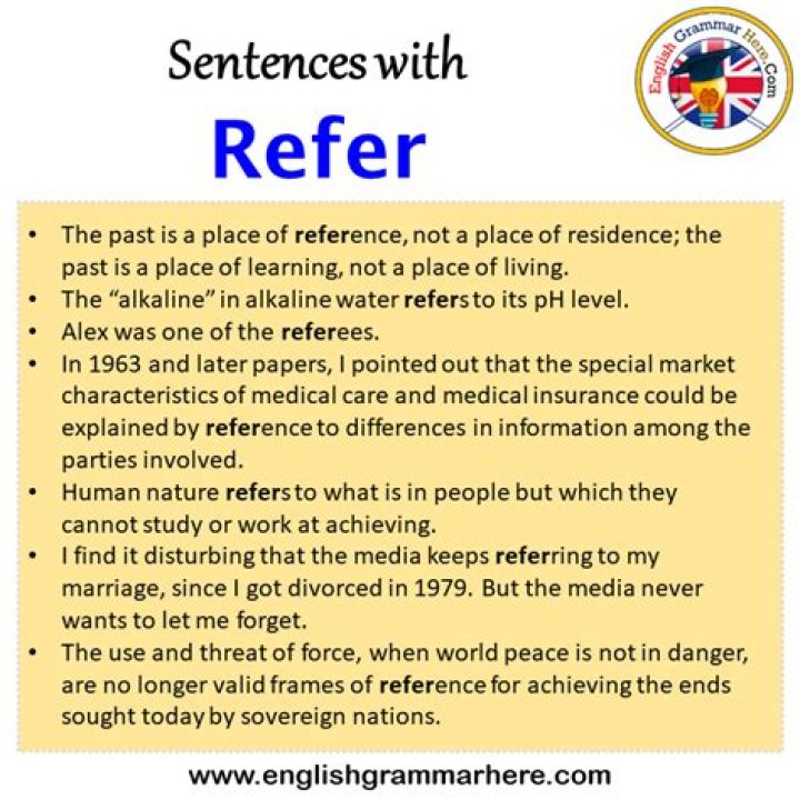 Refer to as an example