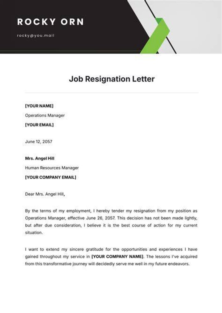 Resign from a job