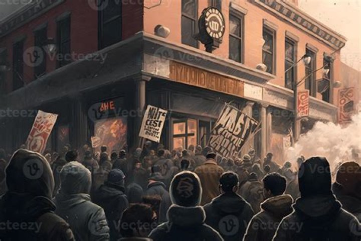 Riotous crowd