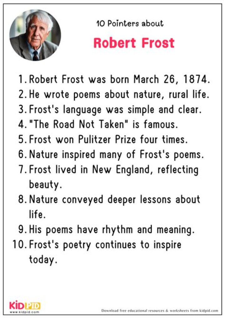 Robert Burns or Robert Frost for example
