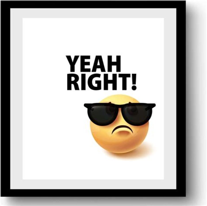 Sarcastic Yeah right!: 2 wds.