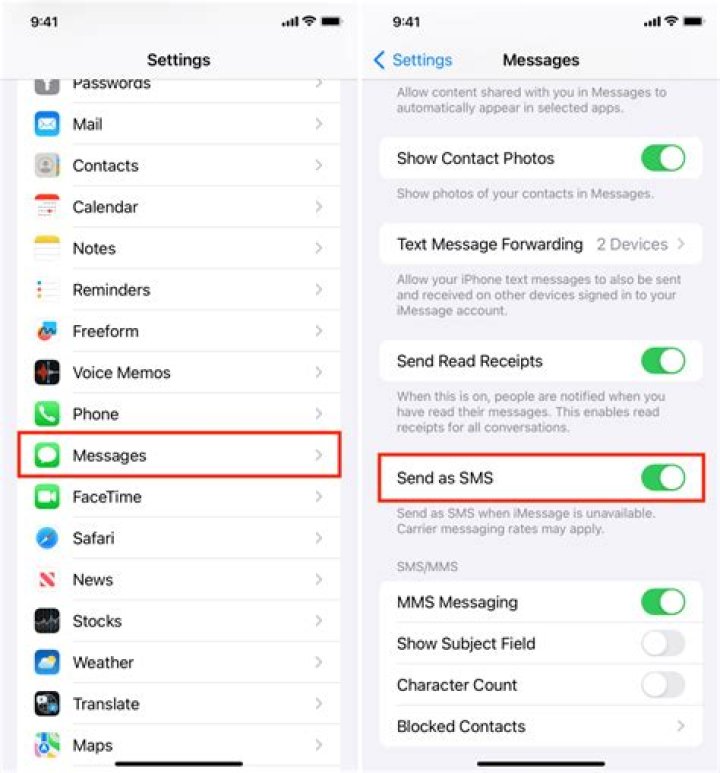 Send a message from a phone