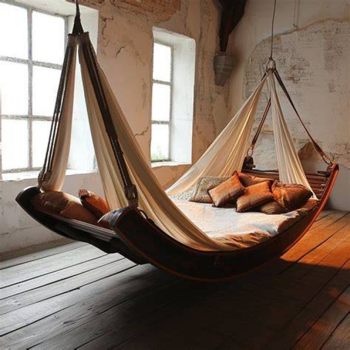 Sleeps in a hammock for example