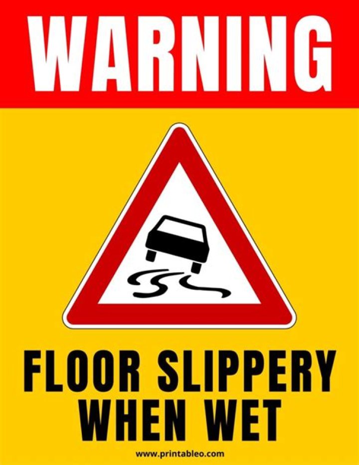 SLIPPERY WHEN ___ (warning sign)