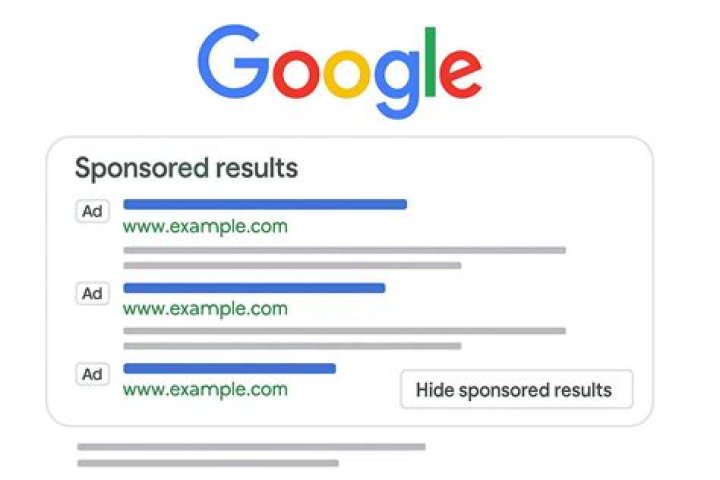 Sponsored results on Google