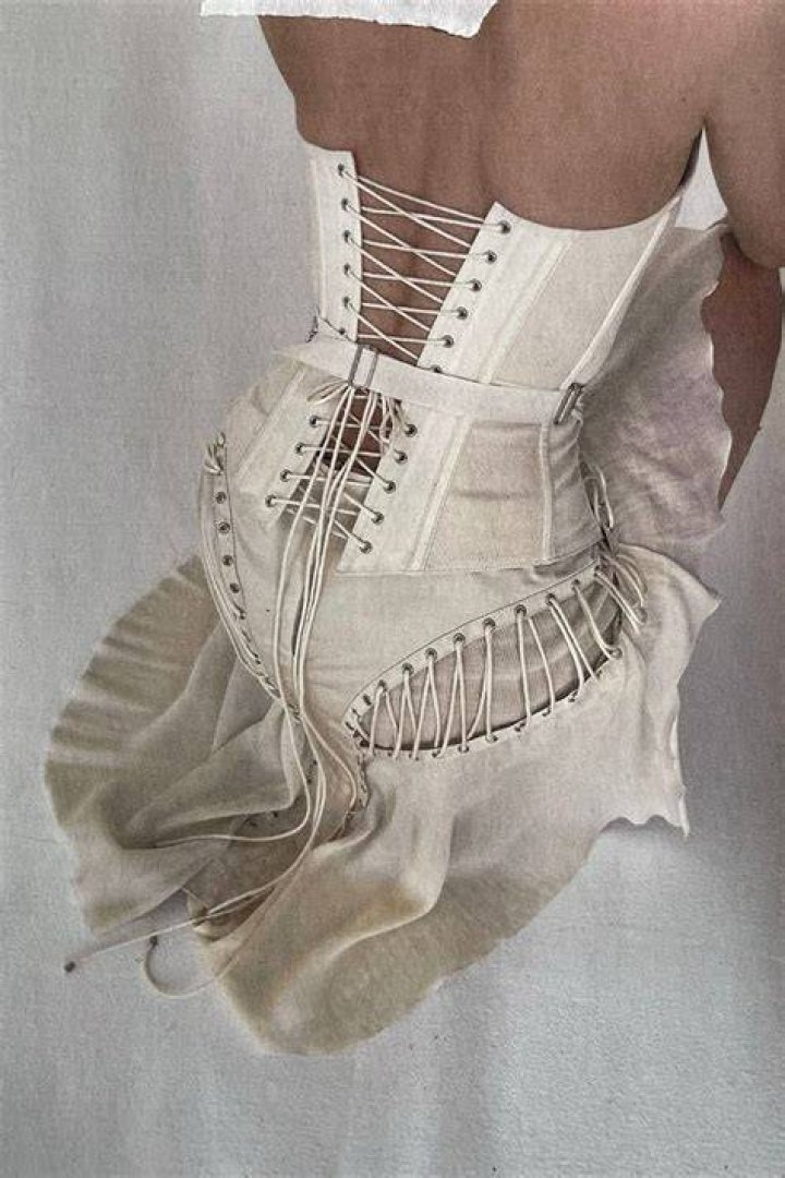 Strings that fasten a corset