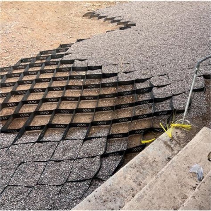 Thick black paving material
