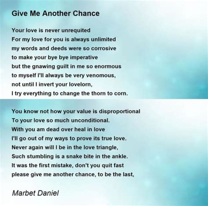 This could be ___ only chance