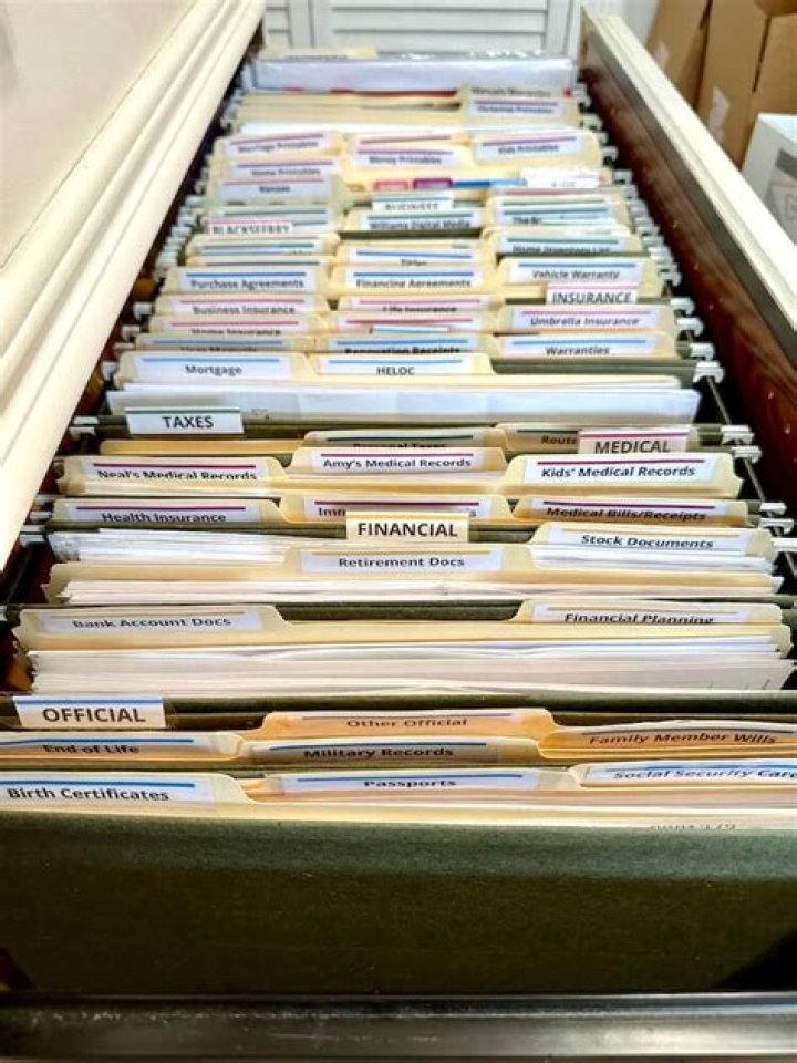 Where a file folder is labeled