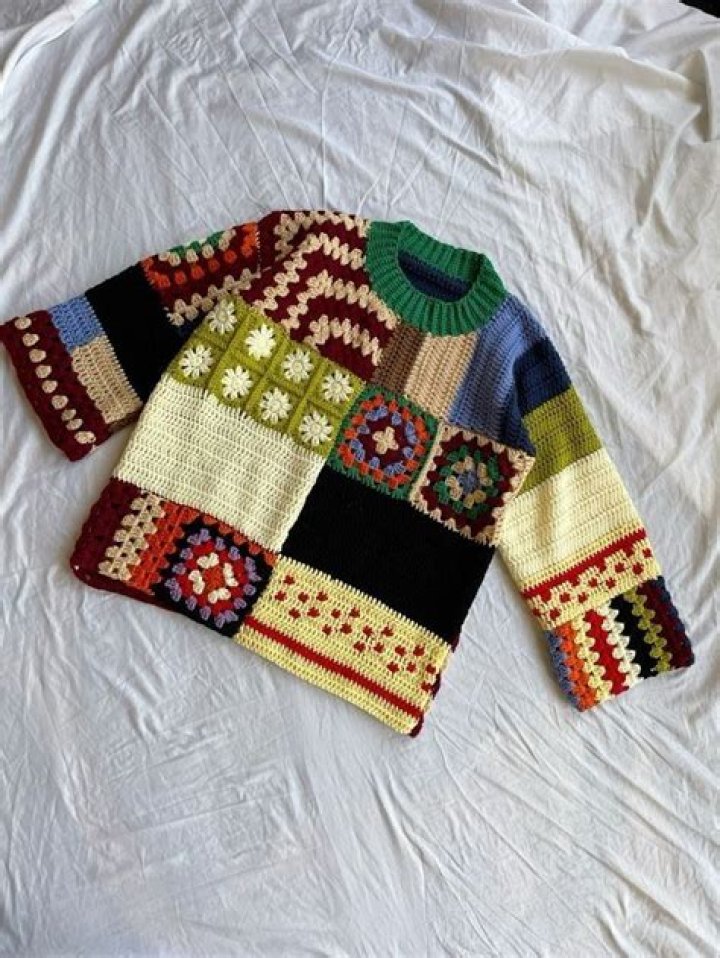 Work on a handmade sweater