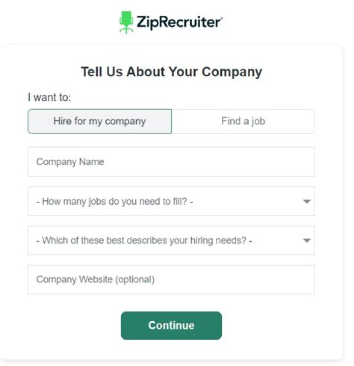 ZipRecruiter listing